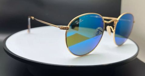 Brand New Sealed Ray-Ban RB 3447-N Round Sunglasses in Mirrored Blue Lenses