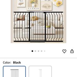 WAOWAO Extra Tall 40.55" Baby Gate 29.92-63.38" Wide Pressure Mounted Walk Through Swing Auto Close Safety Black Metal Toddler Child Dog Pet for Indoo