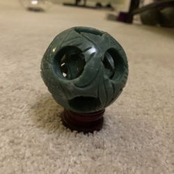 Chinese hand carved jade dragon ball 2.25 Inch Ball