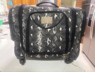 Snakeskin Print Soft-Side Rolling Carry-On Luggage