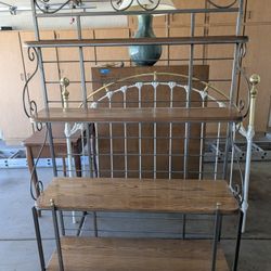Metal And Wood Bakers Rack 