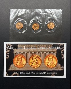 1965, 1966, and 1967 Lincoln Cent Collection - Gem SMS Set