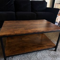 Black Couch and Coffee Table