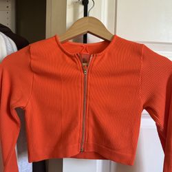 Orange Zip Up top Garage XS