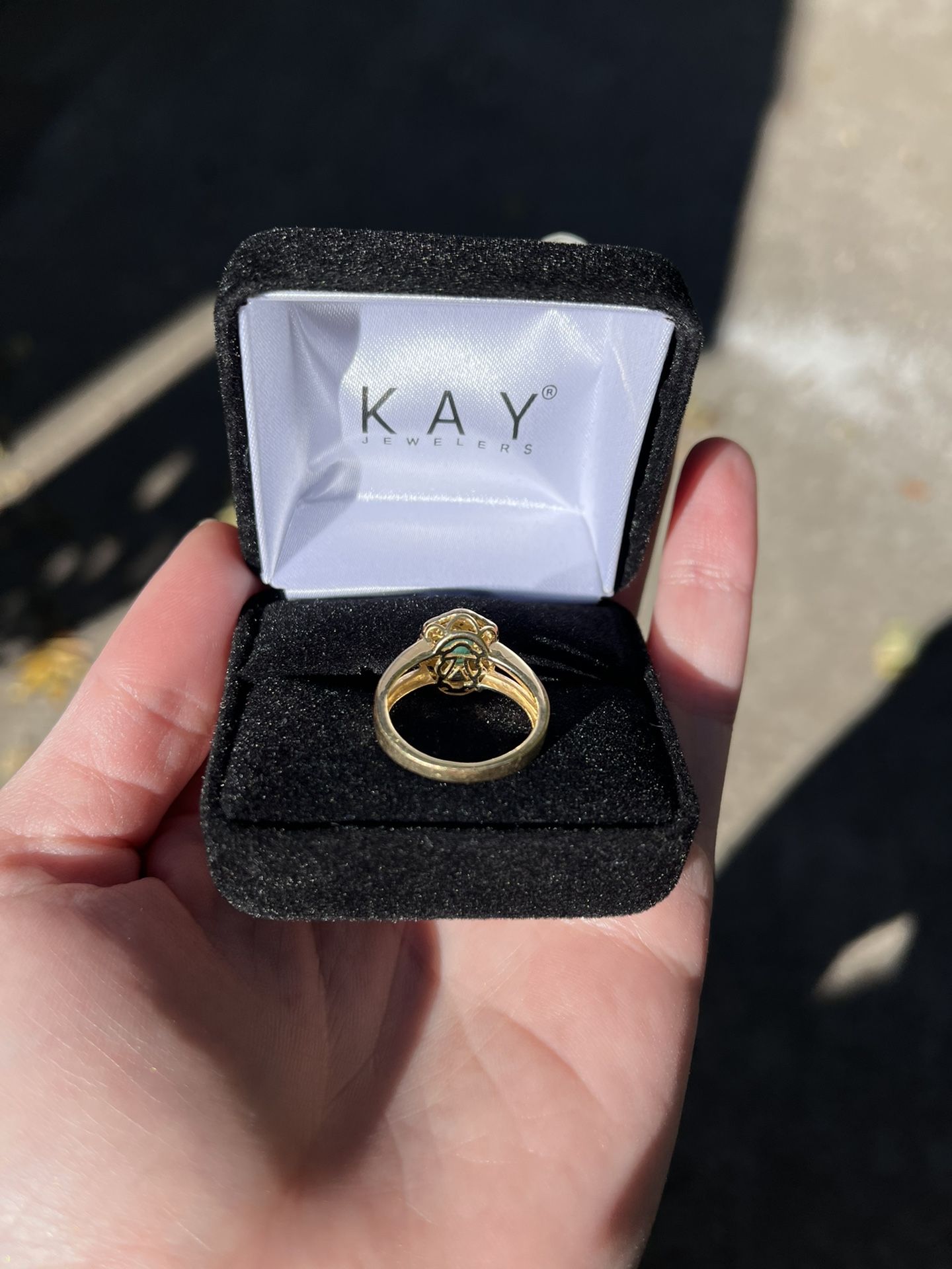 Le Vian Emerald Ring 1/15 ct tw Diamonds 14k Honey Gold Size 5
