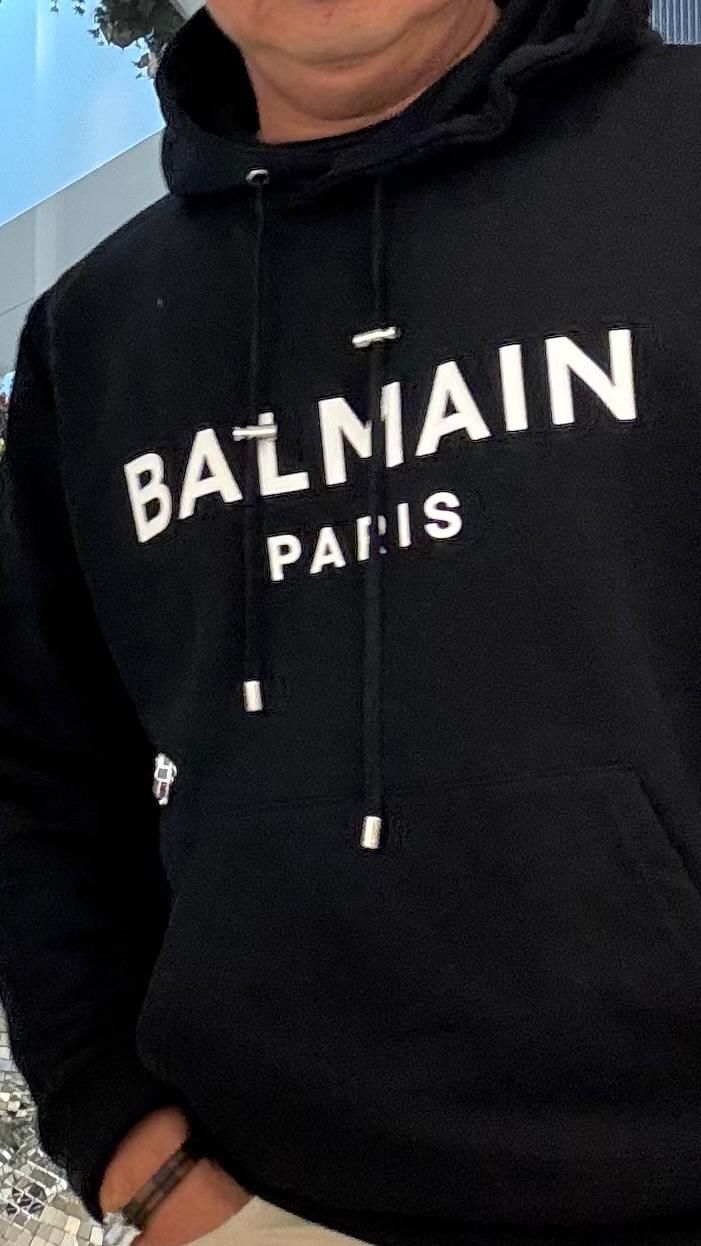Balmain Hoodie Black And White Like New $700 Each