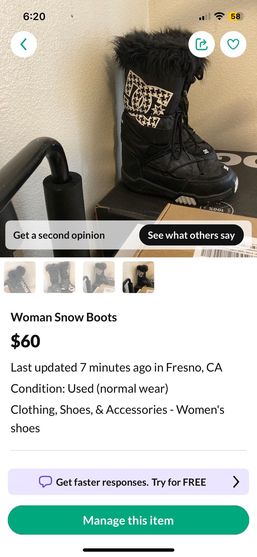 Snow Boots Womans 7.5