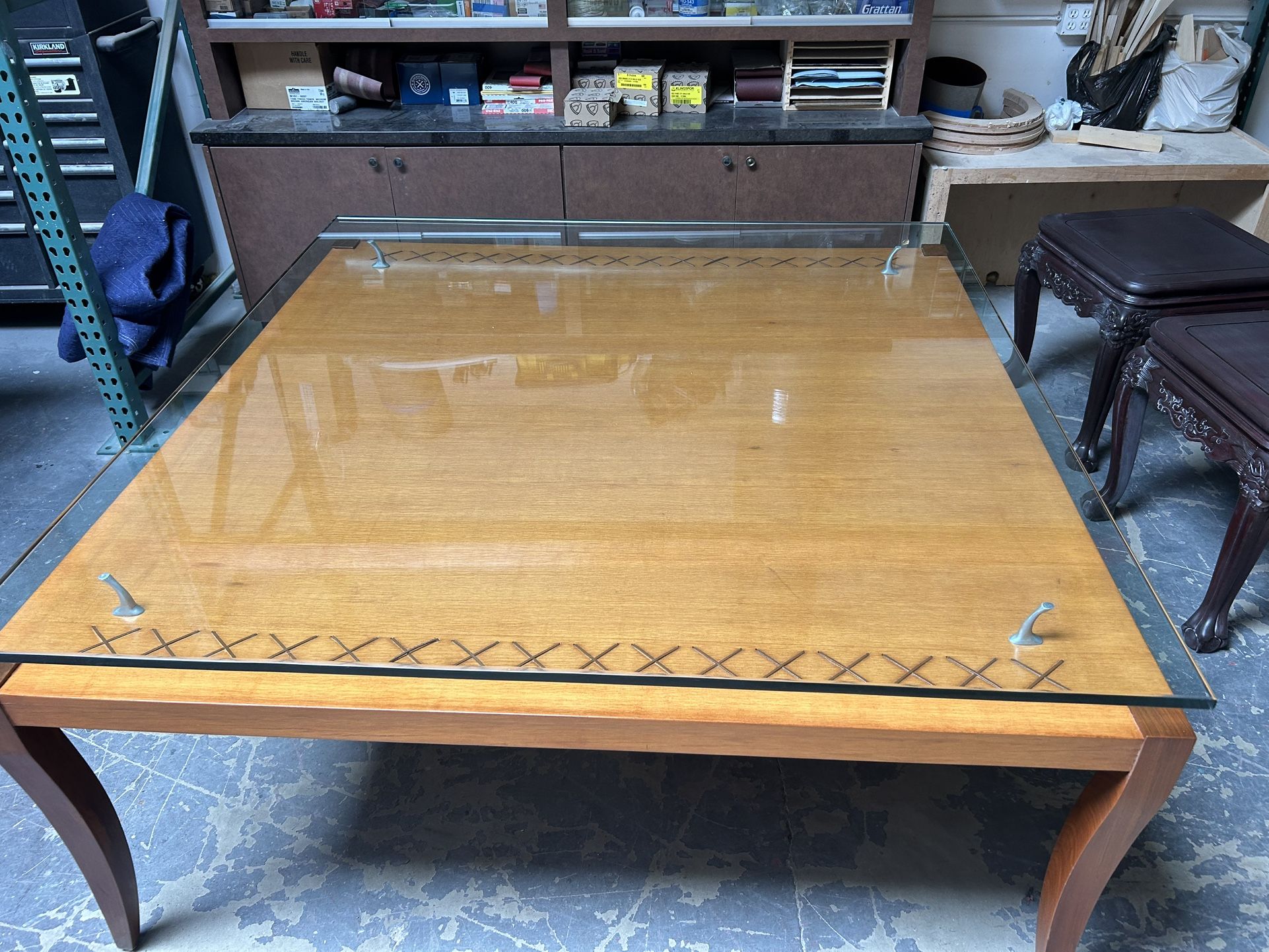 Square Glass Top Dining Table