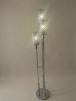MODERN CHROME CRYSTAL FLOOR LAMP Height: 71 In.
