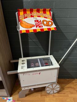 Kids Pretend Play Food Vendor Cart