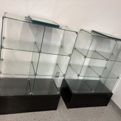 Two 3x2 Glass Cases With Custom Bases
