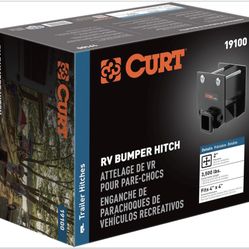 CURT 19100 Camper RV Bumper Hitch, Fits 4-Inch Beam, 2-In Receiver, 3,500 Lbs