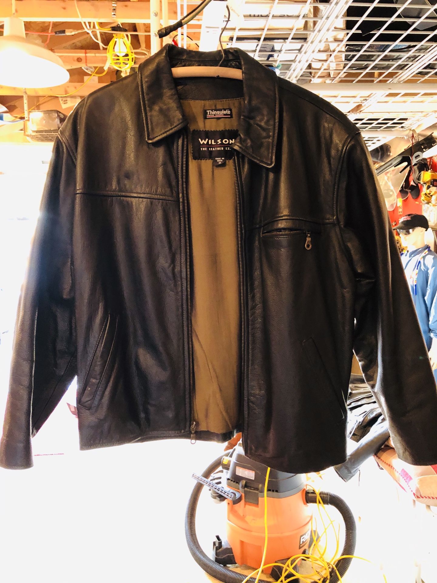 Wilson bomber style leather jacket -Medium