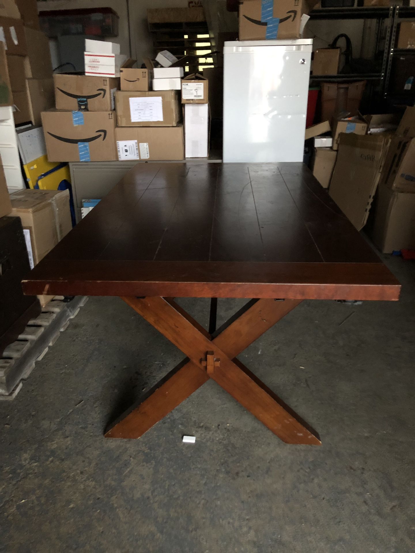 Pier One Farmhouse Table with two leaves (seats up to 12.)