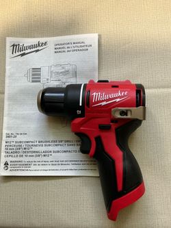 Milwaukee. M12 Lithium-Ion Subcompact Brushless Cordless 3/8” Drill Driver (Tool-Only). 3401-20.