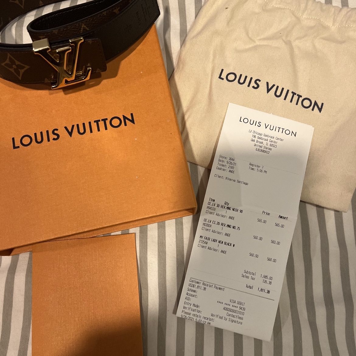 Louis Vuitton LV belt With original box and bag