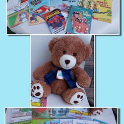 16 Kids Books Plus A New Teddy Bear