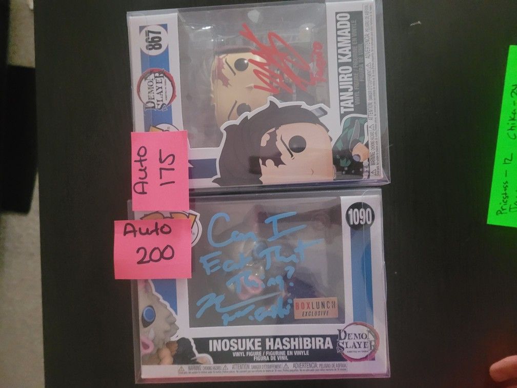Demon Slayer Autographed Funko Pops