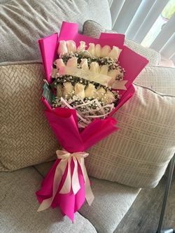 Bouquet roses hot pink