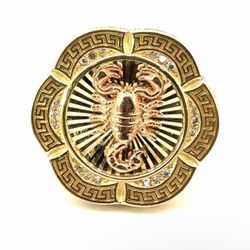 Men’s 14k Two Toned Rose Yellow Gold CZ Cubic Zirconia Scorpion  Ring Size 9.5 GP3123479