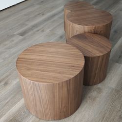 Modern Walnut Nesting Coffee Tables
