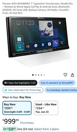 Pioneer AVH-w4500NEX 7” capacitive touchscreen,double din