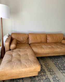 MCM Article Sven Tan Leather Sectional