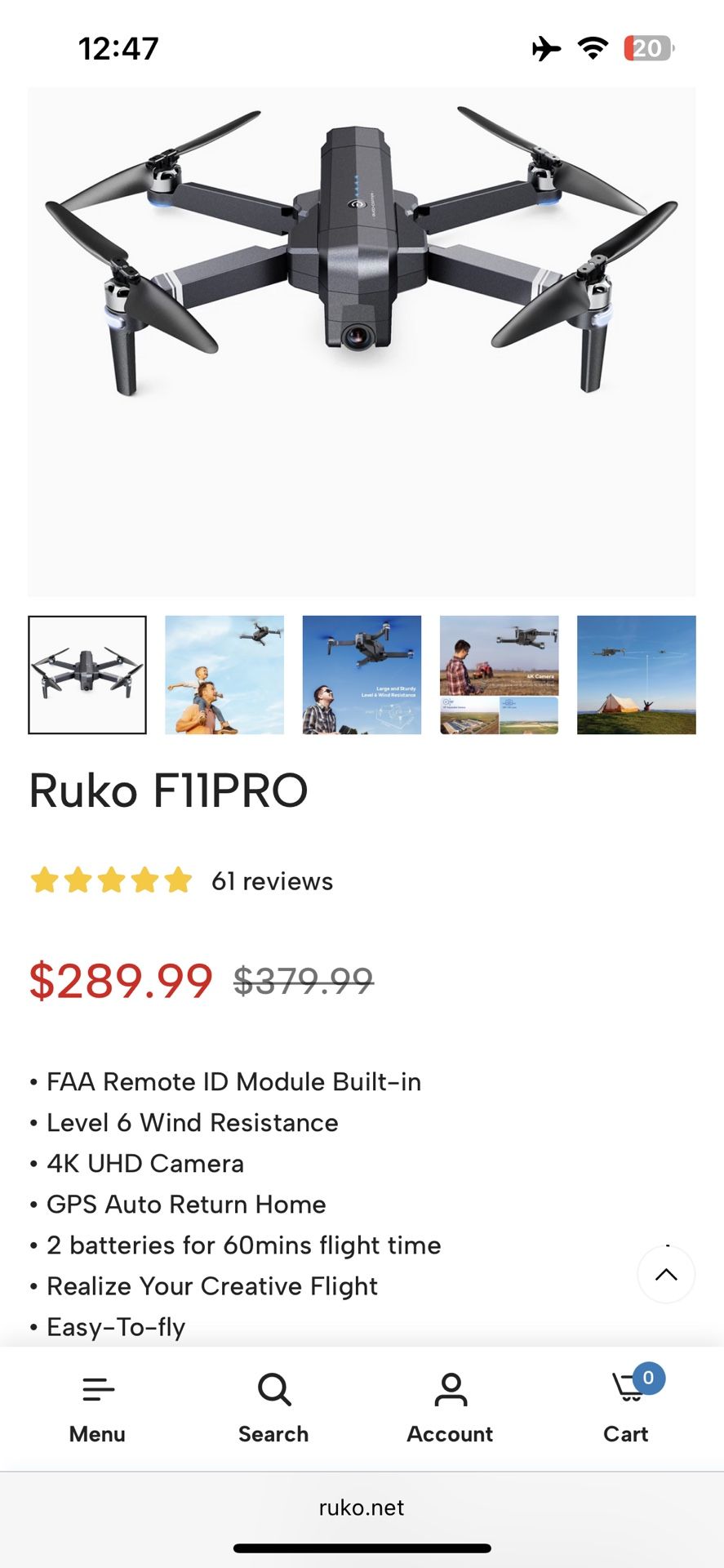 F11 Pro Drone $100 B.O.