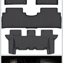 All Weather Floor Mats for Kia Sorento 2020 2019 2018 2017 2016, 1st & 2nd & 3rd Row Full Set, Heavy Duty Car Floor Liners-Black for Sorento Accessori