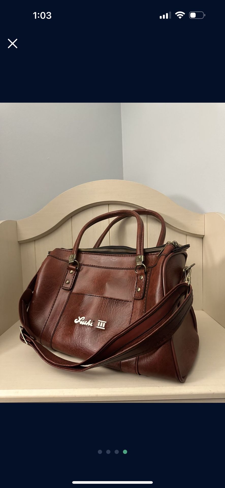Faux Leather Travel Bag