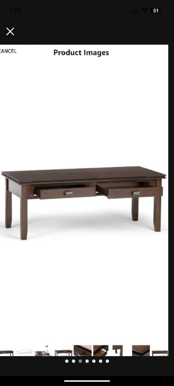 SIMPLIHOME Artisan Coffee Table - 46 inch