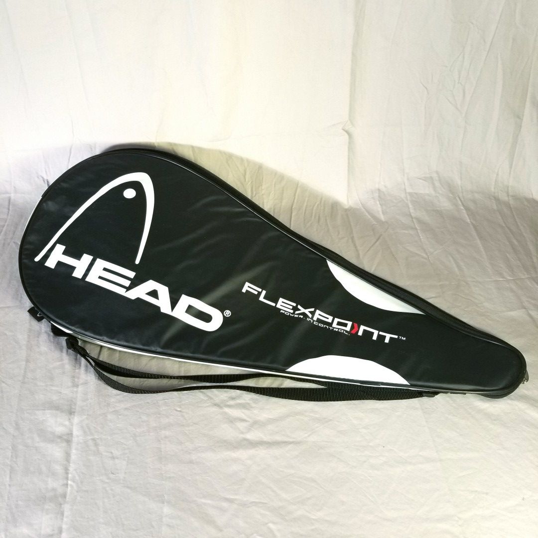 HEAD FLEXPOINT PADDED TENNIS RACKET BAG COVER WITH STRAP BLACK GRAY