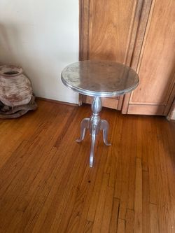 Silver Aluminum Side Table