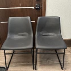 Set of 2 Black Dining Table Chairs