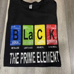 Black Prime Element Graphic Tee Adult Size L