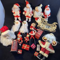 40’s-60’s Vintage Christmas Lot Excellent Condition Santa