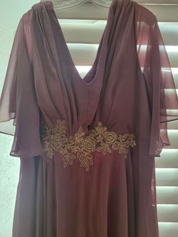 SHEIN 4XL Mauve Chiffon Evening Gown / Formal Dress - Worn Once