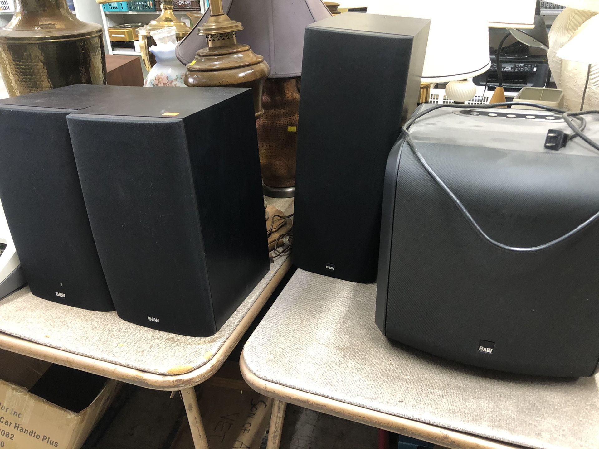 B&W BOWERS AND WILING BOOKSHELF STUDIO MONITORS SPEAKERS SURROUND SET WOOFER ETC ADDRESS IN AD