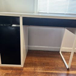 Black And White IKEA Desk 