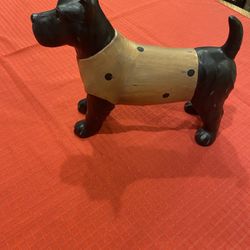 Vintage Large Black Scottie  Dog Figure With Tan Jacket