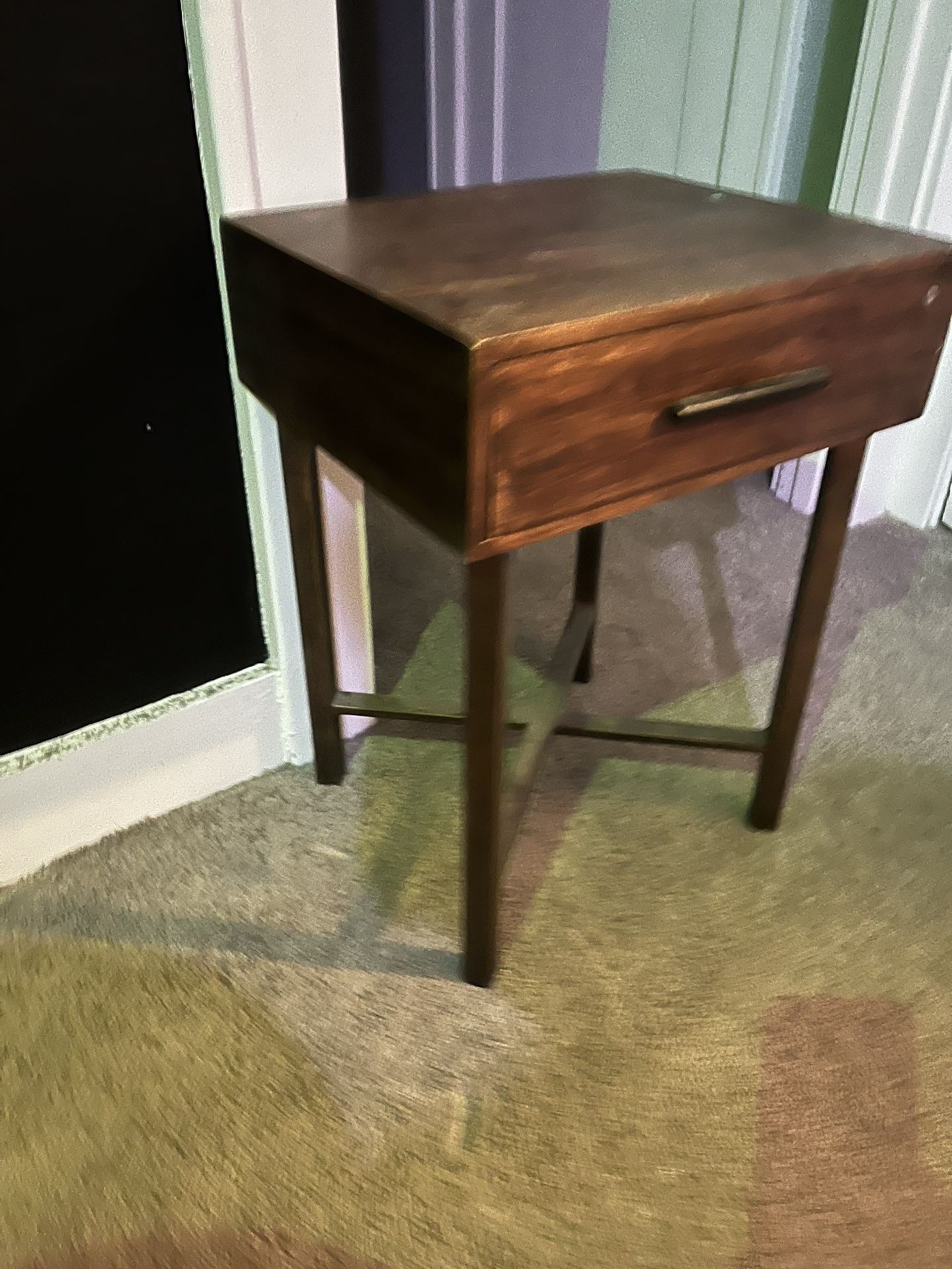 Antique side table drawer