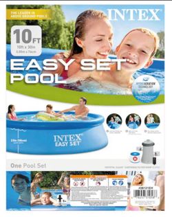 Intex Easy Set Pool 10-ft x 10-ft x 30-in Above-Ground Pool With Pump - Alberca (New / Nueva)