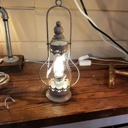 White Lantern Table or Desk Lamp