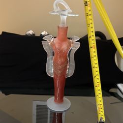 Glass Frosted Perfume Container $10