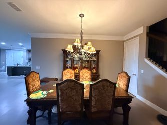 Wrought Iron Chandelier with Burlap Shades
