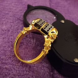 Double-Sided DICE & SKULL RING sz 11
