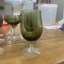 Antique Green Wine Glasses