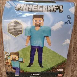 New Steve Classic Minecraft Costume, Large (10-12)