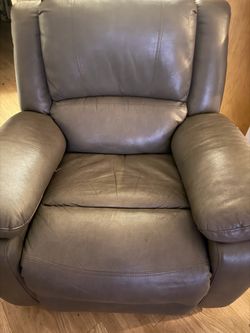 Gray Leather Recliner Chair