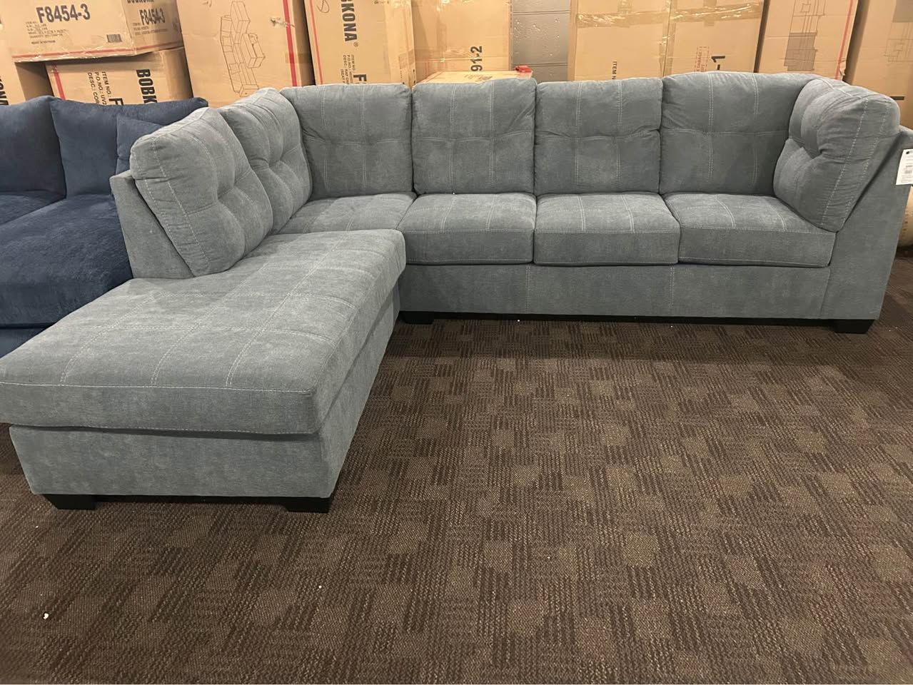 Black Friday Sale!! Modern slate gray comfy sectional sofa 
